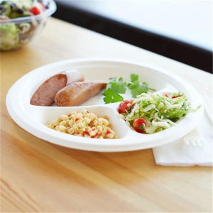 three compartment bagasse plates products