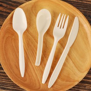 Cornstarch Dish Tableware Set Biodegradable Disposable Forks