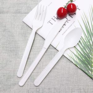 Bulk Black Flatware Corn Starch Knife Fork Biodegradable Tableware Cornstarch Food Container