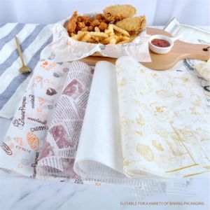 wrapping paper roll food print brown wax for