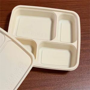 Meal Tray Disposable Biodegradeable China Prep Containers 3 Compartment Hotdog Sandwich Plastic Packaging Box