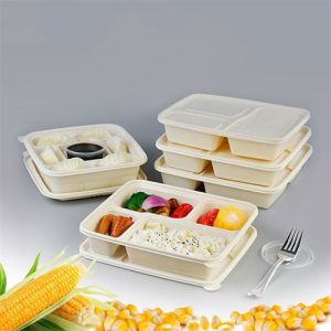 Wholesale Sugarcane Lunch Trays China 700Ml Food Container Supplier Compartment Box Packaging