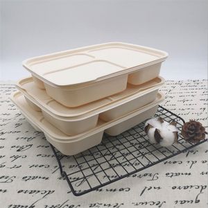 Chinese Food Boxes Wholesale Corn Starch Containers Recycle Sugarcane Takeaway Disposable Lunch Box