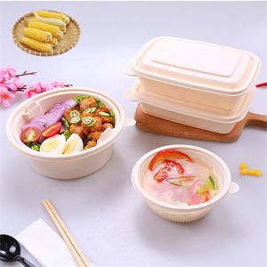 Restaurant Plastic Soup Bowls Corn Starch Disposable Takeaway Food Bowl 8Oz