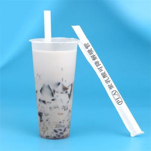 Biodegradable Fiber Straws Customized Logo Pla Straw Cornstarch