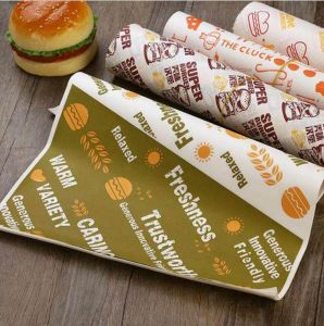 Food Packaging Customizable Wrapping Paper Customized Wax Burger Holders