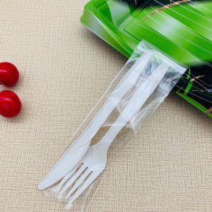 Cornstarch Spoon And Fork Eco Friendly Biodegradablespork Factory Meal Prep Chinese