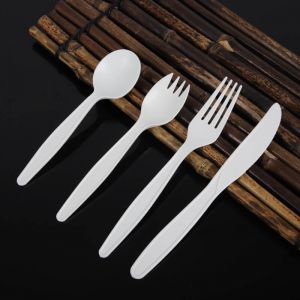 Corn Starch Biodegradable Spoon China Cutlery Paper Bag Bulk Spoons