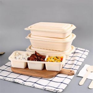 Compartmented Trays 32 Oz Deli Container With Lid Plastic Hinged Food Containers