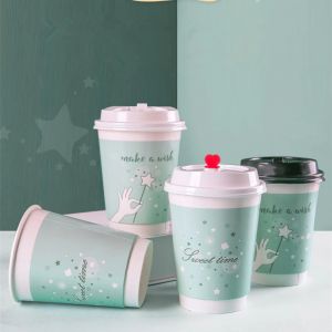 White Cups Eco Friendly Double Wall Kraft Paper Coffee Cup