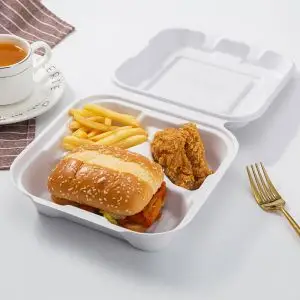 Biodegradable disposable food clamshell/3 5 compartments food box/tray