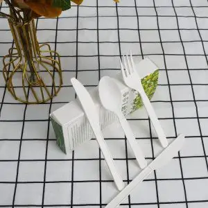Culery Corn Starch Cutlery Set Compatible Biodegradable Knife