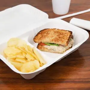 Biodegradable disposable food clamshell/3 5 compartments food box/tray