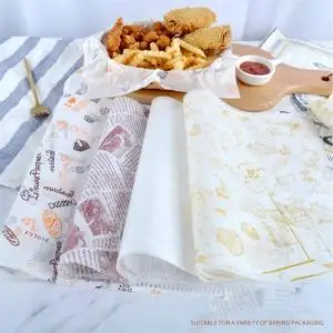 Wrapping Paper Roll Food Print Brown Wax for Greaseproof Food Wrapping