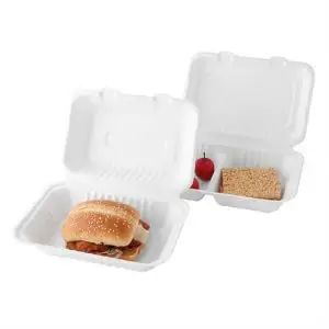 Biodegradable disposable food clamshell/3 5 compartments food box/tray
