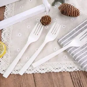 Biodegradable Cornstarch Cutlery Set - Individually Wrapped Forks