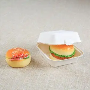Biodegradable disposable food clamshell/3 5 compartments food box/tray