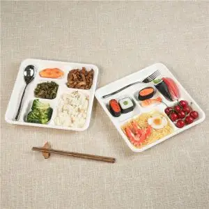Biodegradable disposable food clamshell/3 5 compartments food box/tray Biodegradable disposable food clamshell/3 5 compartments food box/tray