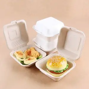 Biodegradable disposable food clamshell/3 5 compartments food box/tray Biodegradable disposable food clamshell/3 5 compartments food box/tray