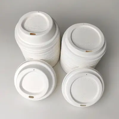 Plastic Sugarcane Paper Coffee Cups Lids Disposable Cup Dome Lid Plastic Sugarcane Paper Coffee Cups Lids Disposable Cup Dome Lid
