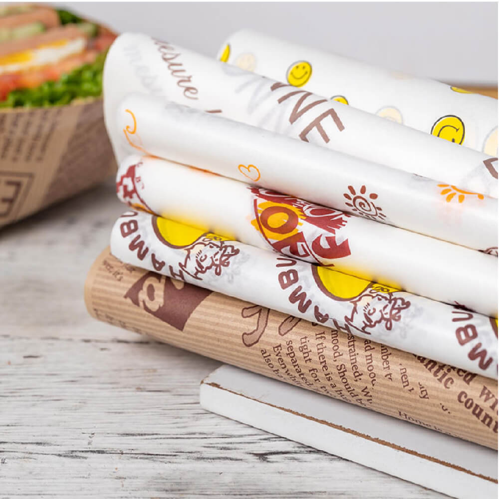 burger wrapping paper food sleeves fast packaging