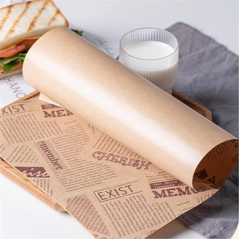 Buffalo Check Wrapping Paper Greaseproof Sheets Brown For Food