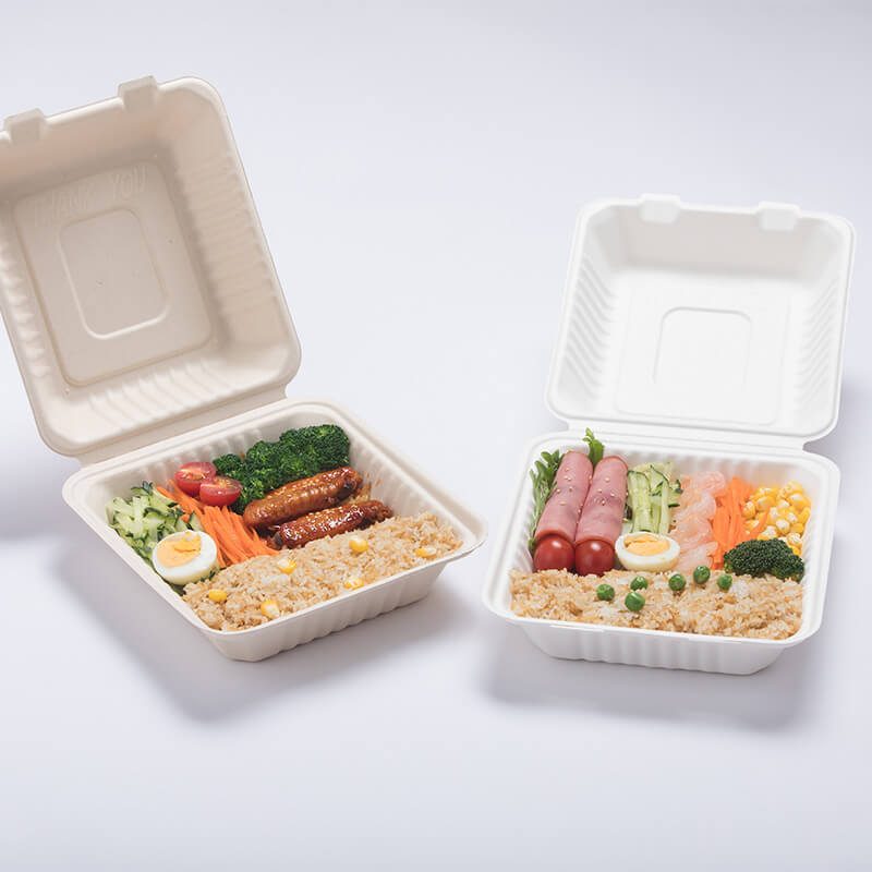 food containers with lids 2 piece sugarcanes restaurant sugarcane container with compartments 9 x 9 in
