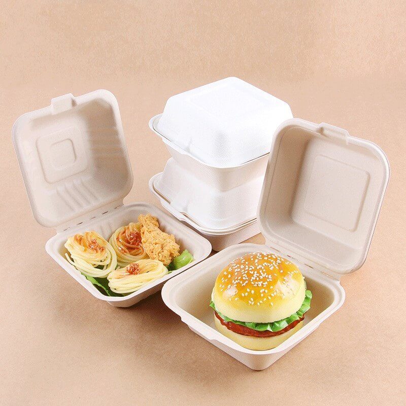 chinese take out boxes custom printed sugarcanes container takeout sugarcane compostable to go containers