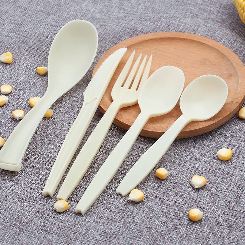biodegradable forks cornstarch cutlery wrapped forks