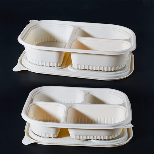 Corn Starch Tablewares 3-Compartment Takeaway Food Containers Biodegradable Lunch Box