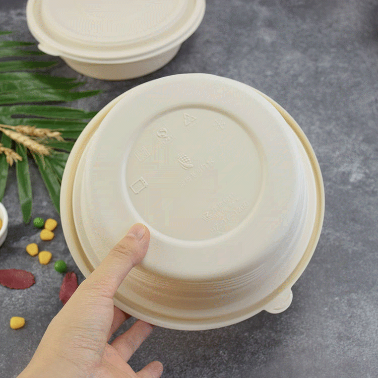 Biodegradable Soup Bowl With Lid Oem 300Ml Corn Starch Compartment Bowls