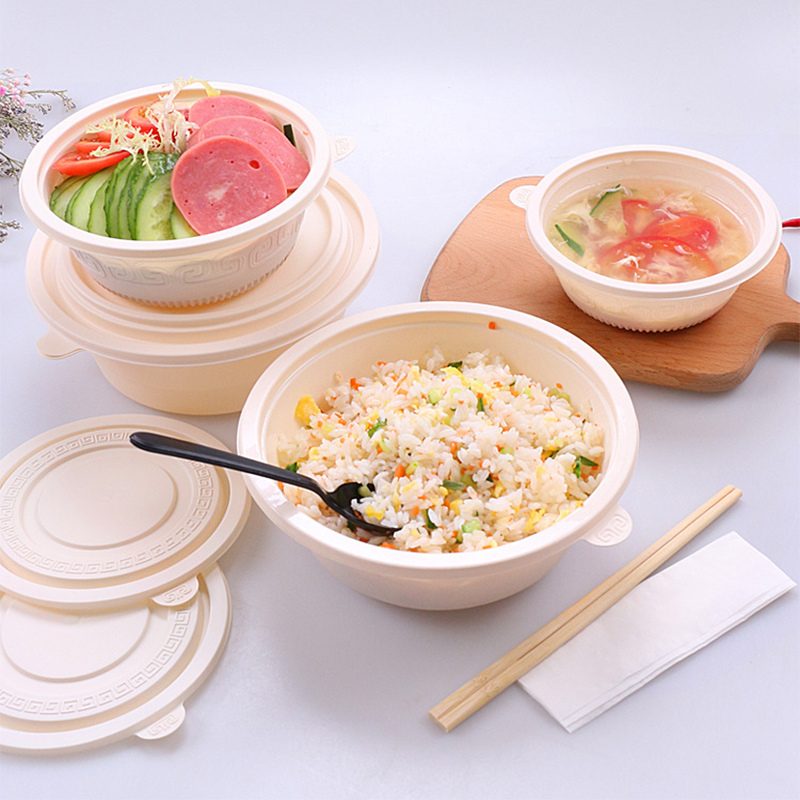 Restaurant Plastic Soup Bowls Corn Starch Disposable Takeaway Food Bowl 8Oz